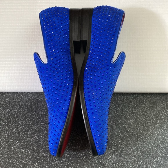 Velvet Rhinestone Designer Dress Loafers Slip On Classic Tuxedo Dress Shoes - Picture 5 of 11